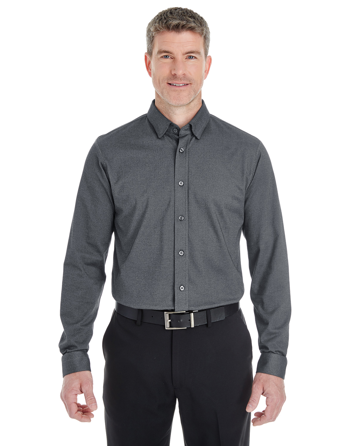 Devon & Jones DG230 - Men's Central Cotton Blend Melange Button Down