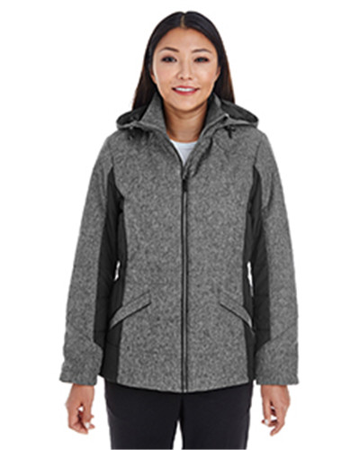 Devon & Jones DG710W - Ladies' Midtown Insulated Fabric-Block Jacket with Crosshatch Melange