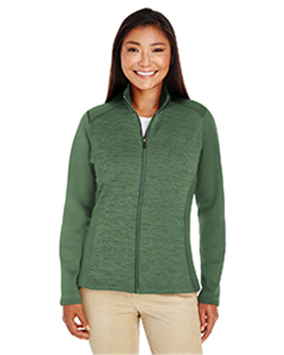 Devon & Jones DG796W - Ladies' Newbury Colorblock Melange Fleece Full-zip