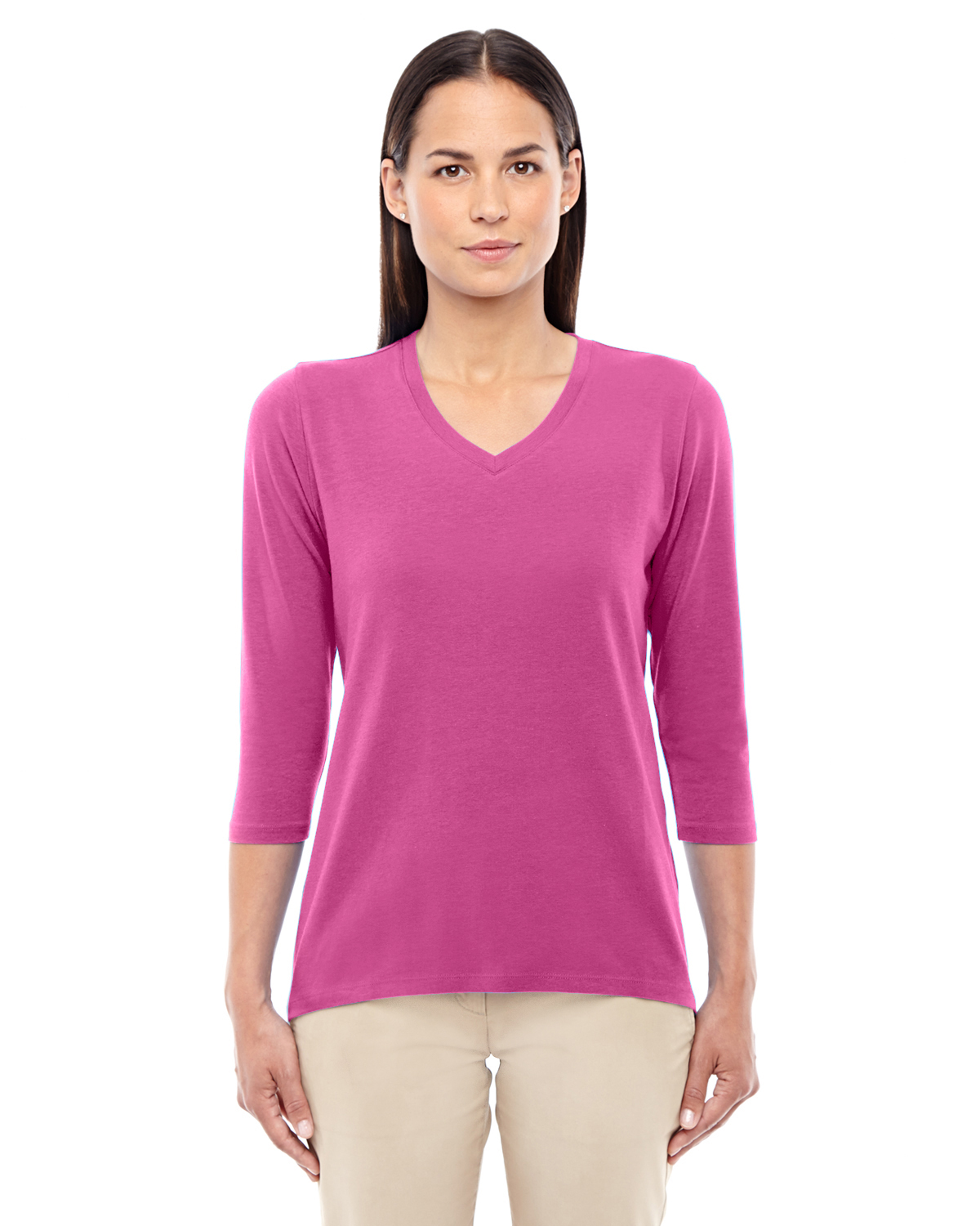Devon & Jones DP184W - Ladies' Perfect Fit Bracelet Length V-Neck Top