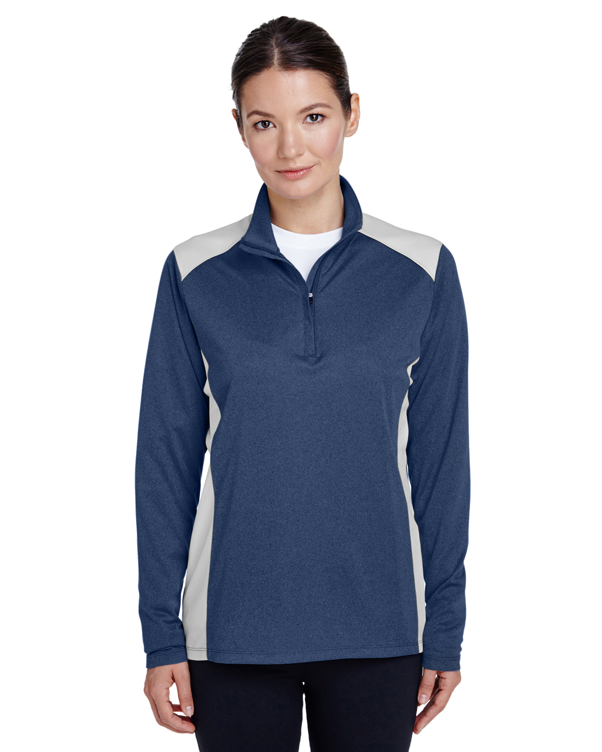 Team 365 TT26W - Ladies' Excel Melange Interlock Performance Quarter Zip Top