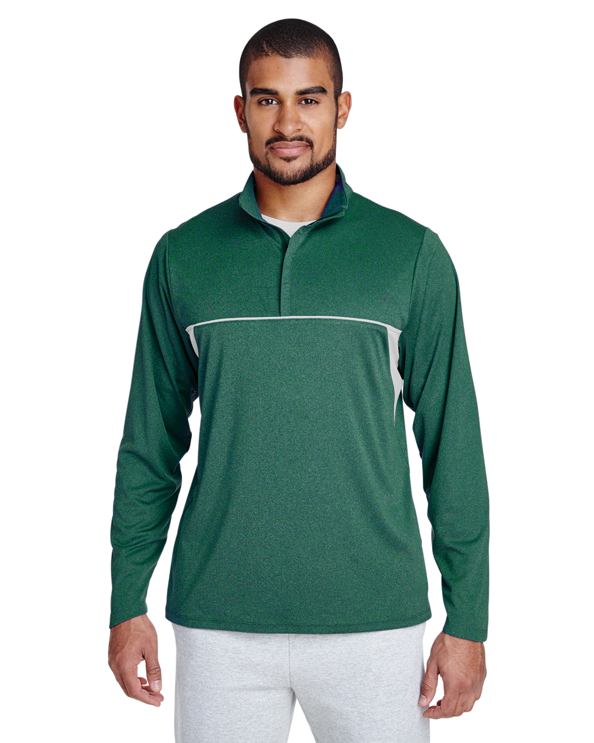 Team 365 TT26 - Men's Excel Melange Interlock Performance Quarter Zip Top