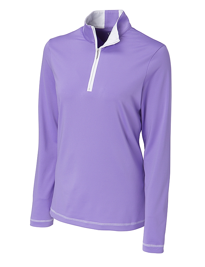 CUTTER & BUCK LCK02367 - Ladies' CB DryTec L/S Choice Zip Mock