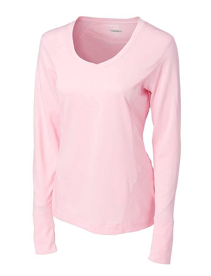 CUTTER & BUCK LCK02464 - Ladies' CB DryTec L/S Mogul V-neck