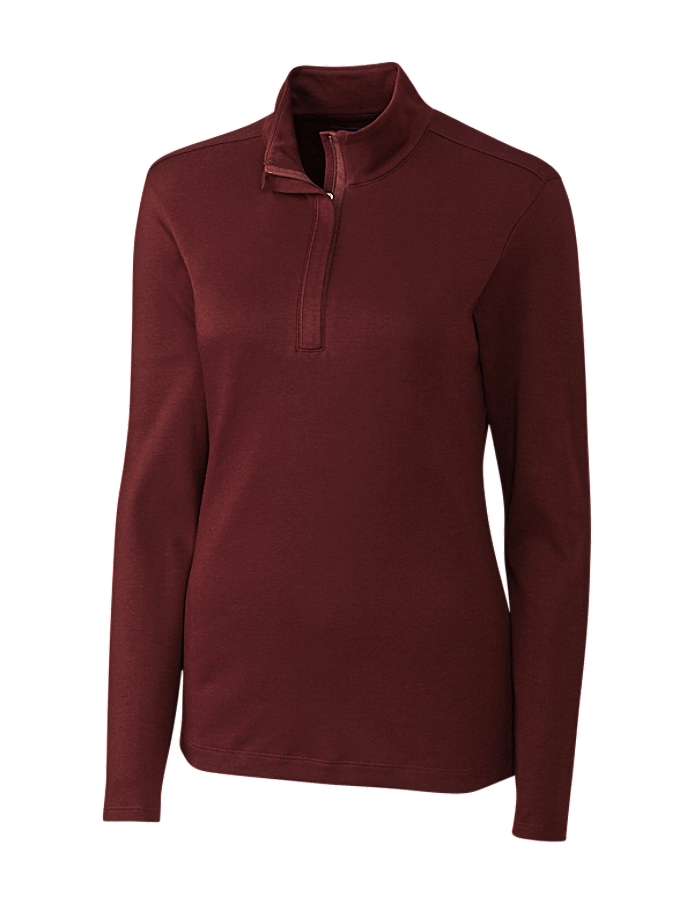 CUTTER & BUCK LCK02587 - Ladies' LS Belfair Pima Half zip