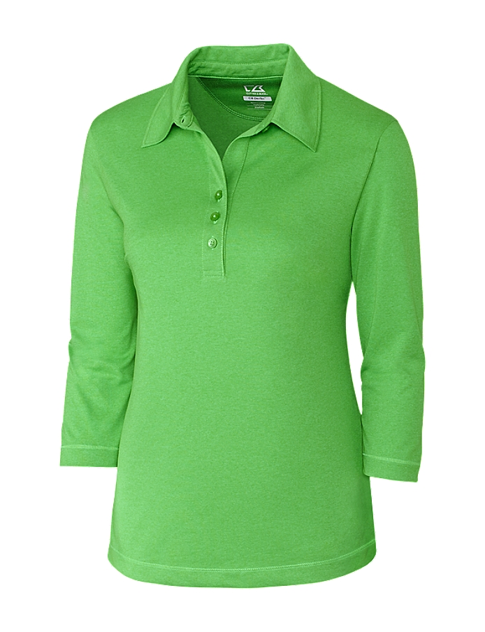 CUTTER & BUCK LCK02593 - Ladies' CB DryTec Three Quarter Sleeve Chelan Polo