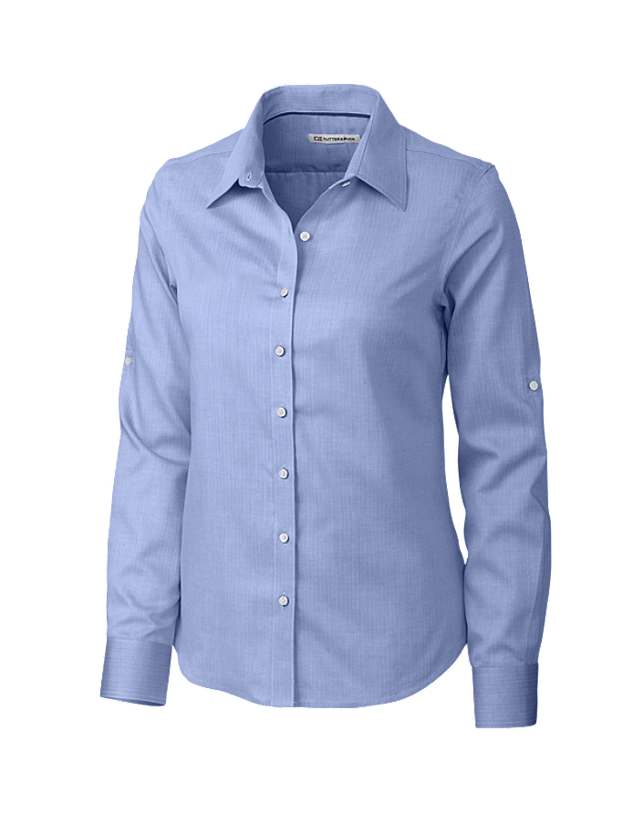 CUTTER & BUCK LCW04149 - Ladies' L/S Epic Easy Care Mini Herringbone