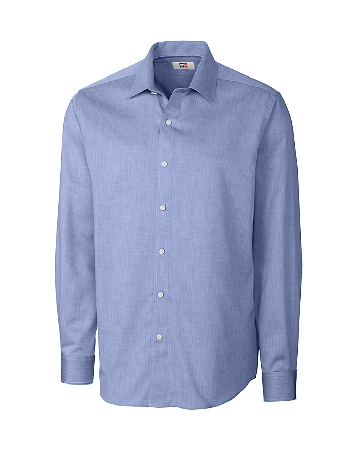 CUTTER & BUCK MCW01879 - Men's L/S Epic Easy Care Mini Herringbone