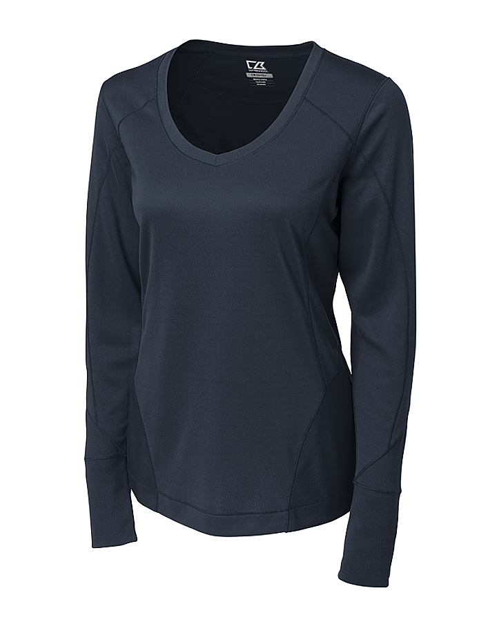 CUTTER & BUCK LCK02464 - Ladies' CB DryTec L/S Mogul V-neck