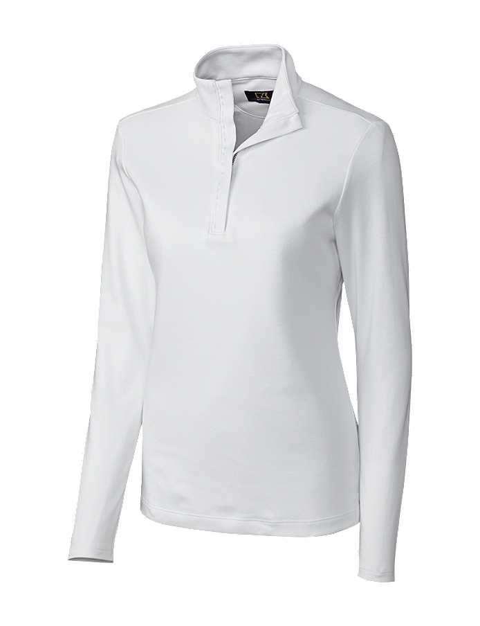 CUTTER & BUCK LCK02587 - Ladies' LS Belfair Pima Half zip
