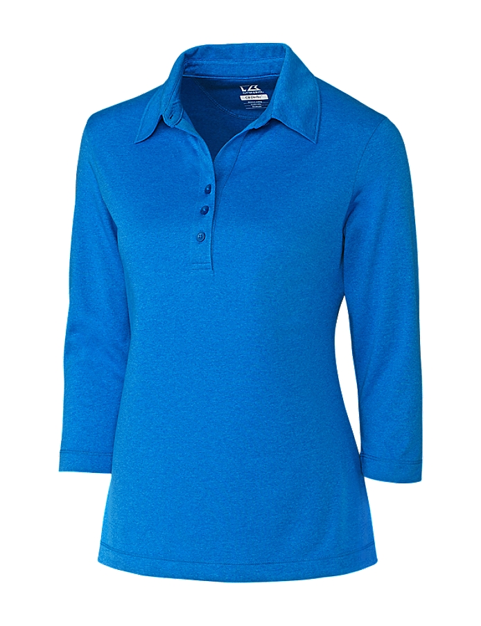 CUTTER & BUCK LCK02593 - Ladies' CB DryTec Three Quarter Sleeve Chelan Polo