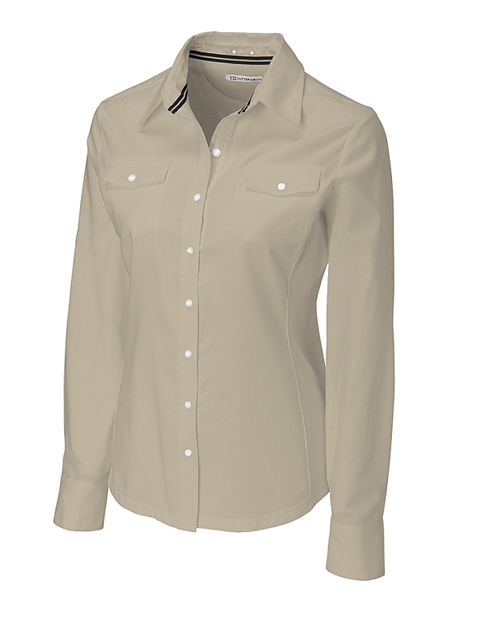 CUTTER & BUCK LCW04131 - Ladies' L/S Blakely Hybrid Woven