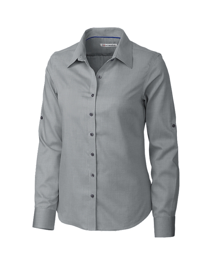 CUTTER & BUCK LCW04149 - Ladies' L/S Epic Easy Care Mini Herringbone