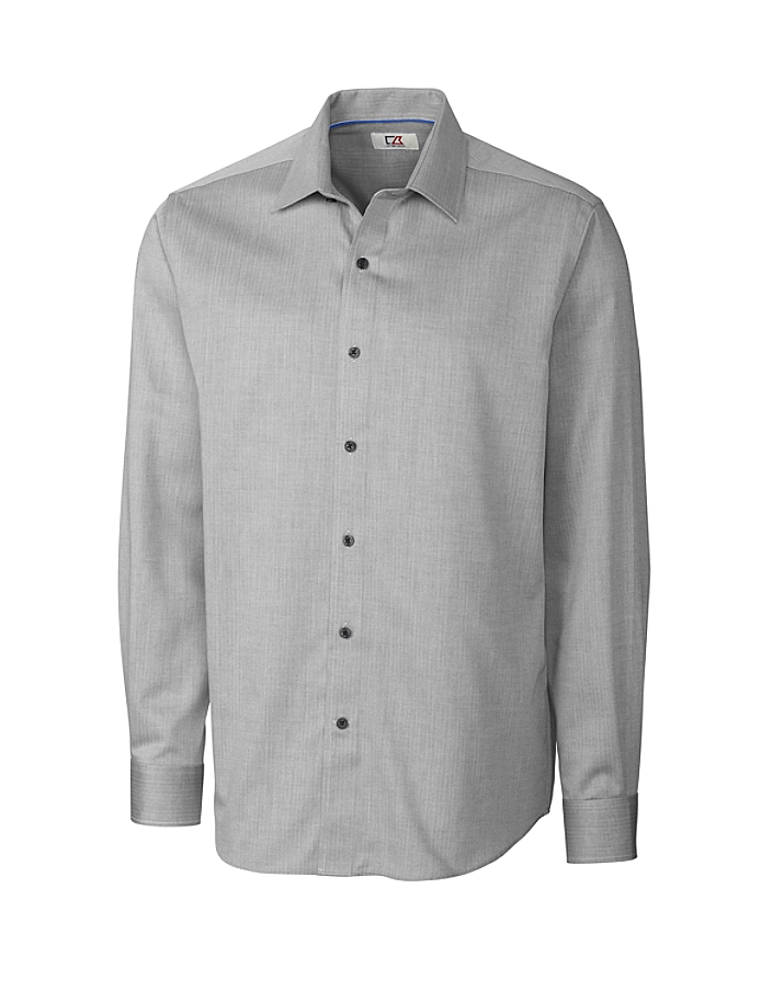 CUTTER & BUCK MCW01879 - Men's L/S Epic Easy Care Mini Herringbone