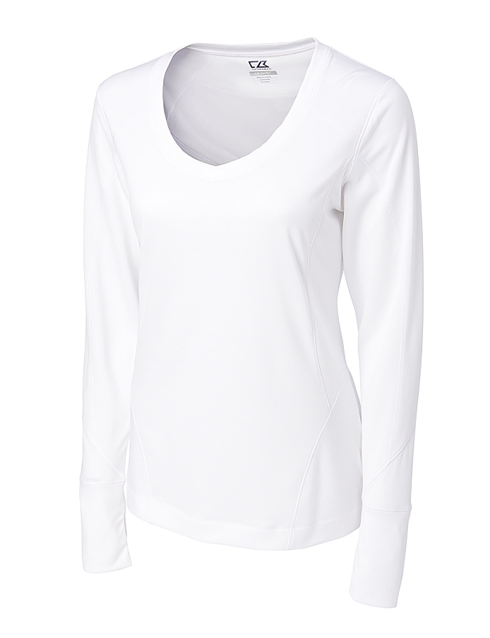 CUTTER & BUCK LCK02464 - Ladies' CB DryTec L/S Mogul V-neck