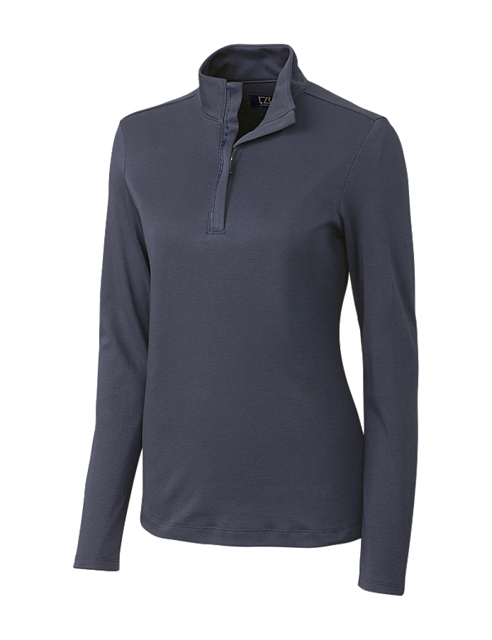CUTTER & BUCK LCK02587 - Ladies' LS Belfair Pima Half zip