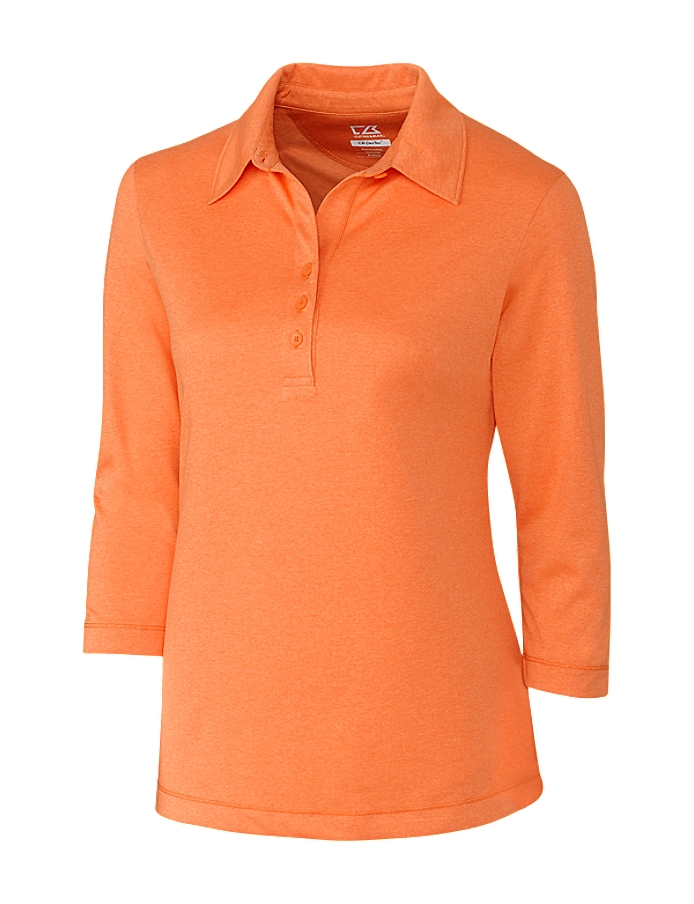 CUTTER & BUCK LCK02593 - Ladies' CB DryTec Three Quarter Sleeve Chelan Polo