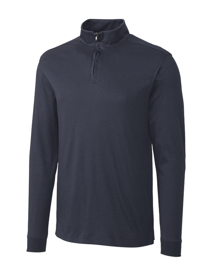 CUTTER & BUCK MCK00973 - Men's L/S Pima Belfair Zip Mock