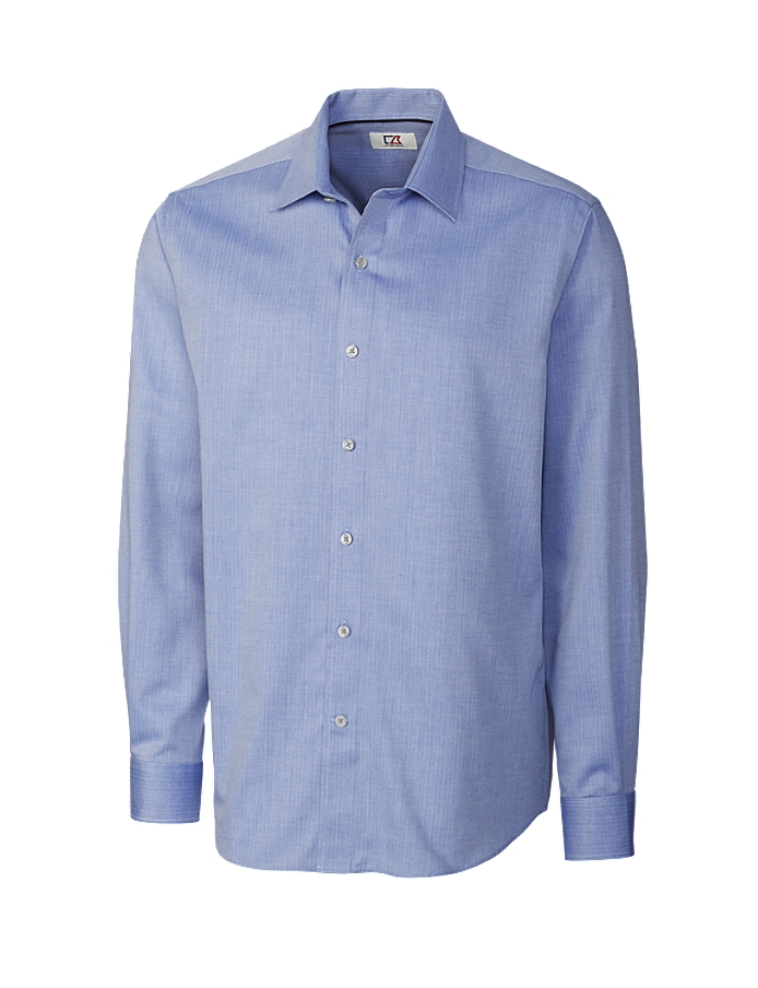 CUTTER & BUCK MCW01879 - Men's L/S Epic Easy Care Mini Herringbone